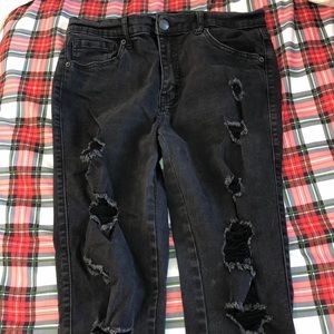 Black ripped jeans